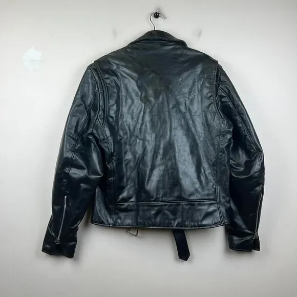 Vintage Excelled Biker Leather Jacket USA Size 42T / XL Tall - Picture 3 of 8